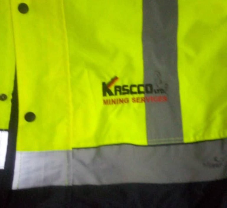 Branded high-visibility safety jacket supplied as part of a workwear order