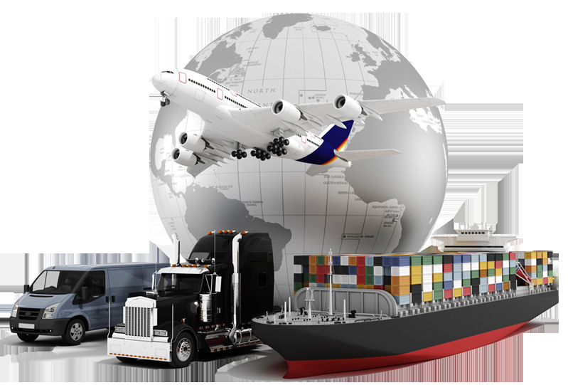Global logistics and distribution network illustration